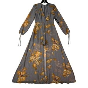 NEW Lulus Romper Womens Size M Floral Gray Gold